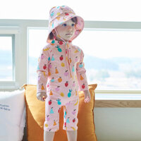 Mới nhất 1-7 Tuổi Đồ Bơi Trẻ Em Bé Gái In Hình Thời Trang Dâu Dài Tay Áo Liền Quần Áo Bơi