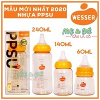 [MỚI NHẤT] BÌNH SỮA WESSER CỔ HẸP CAO CẤP PPSU MẪU MỚI 60ML/140ML/240ML