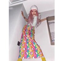 Mới Nhiều Màu Sắc Hello Kitty In Hình Váy Nửa Dễ Thương Thời Trang Mùa Hè Váy Nửa Dopamine