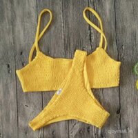 Mới nóng bán sexy phụ nữ push-up độn áo ngực Bikini Set Xếp Li Áo Tắm Đồ bơi bơi bơi bãi biển tắm trang phục bikini Set 7kyu