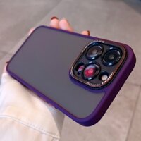 Mới Ốp Điện Thoại Cứng Nhám Chống Vân Tay Có Nút Kim Loại Cho iPhone 14 Pro Max 14 plus 12 13 Pro Max