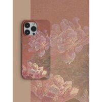 Mới Ốp Điện Thoại Họa Tiết Hoa Sen Mạ Vàng Cho iphone 15 14 11 pro max x xr xs max 7 8 plus se 2020 12 pro max 12 mini 13 pro max