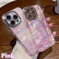 Mới Ốp Điện Thoại Silicon Trong Suốt Họa Tiết Hoa Màu Hồng Bảo Vệ Ống Kính Máy Ảnh Cho iphone 13 14 12pro 14pro 14pro max