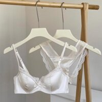 Mới Pháp Cao Cấp Satin Quần Lót Nữ Ngực Lớn Nhìn Nhỏ Mỏng Top Hỗ Trợ Chống Chảy Máu Vòng Thép Mềm Bộ Áo Ngực