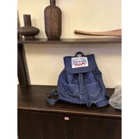 Mới Phong Cách Retro Đau Khổ Denim Ba Lô ins Schoolbag Nhật Bản Đơn Thường Ngày Quần Jean Miếng Dán Ba Lô Hợp Thời Trang zy25307