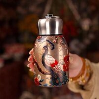 Mới Phong Cách Trung Hoa Mini Dễ Thương Inox 304 Cách Nhiệt Cốc Nước Cà Phê Chống Rò Rỉ Ngoài Trời K1f3