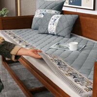 Mới Phong Cách Trung Hoa Sofa Đệm Bốn Mùa Đa Năng Chống Trơn Trượt Gỗ Gỗ Gỗ Gụ Dày Sofa Đệm Ahat Giường Bao Vải Bao Da