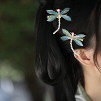 Mới Phong Cách Trung Hoa Tóc Nữ 2024 Phong Cách Mới Cao Cấp Cổ Hanfu Chuồn Chuồn Nhỏ Kẹp Bên Nổ Kẹp Sườn Xám Mũ / Hạt 253,30