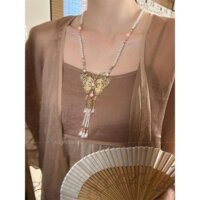 Mới Phong Cách Trung Quốc Bướm Hồng Yingluo Lưng Mây Tua Rua Vòng Cổ Phong Cách Trung Hoa Hanfu Ngựa Mặt Váy Trang Phục Cổ Sườn Xám Phụ Kiện Phong Cách Trung Hoa20250107