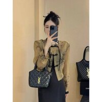 Mới Phong Cách Trung Quốc Lá Tre Voan Chống Nắng Quần Áo Áo Sơ Mi Nữ Mùa Hè Phù Hợp Với Váy Bên Ngoài Khăn Choàng Ngắn Cardigan Áo Khoác Mỏng Áo
