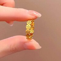 Mới Phong Cách Trung Quốc Nhẫn Trơn Nhẫn Niche Cảm Giác Cao Cấp Thép Titan Cặp Đôi Nhẫn Không Phai Màu20250208