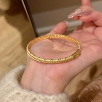 Mới Phong Cách Trung Quốc Vàng Lúa Mì Tai Micro dát Zircon Vòng Tay Retro Siêu Flash Thiết Kế Vòng Tay Dệt Tinh Tế 3.20