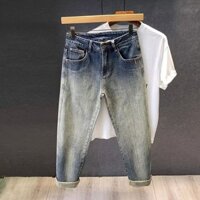 Mới Retro Gradient Jeans Nam Hợp Thời Trang Phù Hợp Với Quần Dài Đến Mắt Cá Chân ins American High Street Harlan Daddy Quần