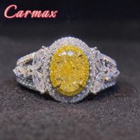 Mới, Rỗng Vàng Kim Cương Full Zircon Nhẫn Bạc 925 Tiệc Cưới Trang Sức Cô Dâu