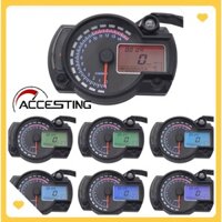 Mới RX2N KOSO LCD Kỹ Thuật Số Đồng Hồ Tốc Độ Dụng Cụ Đa Năng Cho Xe Máy 299KM / H 7 Màu Đồng Hồ Đo Tốc Độ Bộ