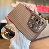 Mới Sa Mạc Màu Titan Ống Kính Giá Đỡ Ốp điện thoại Bảo Vệ Camera Cho iPhone 13 14 15 16 Pro Max Ốp điện thoại 16 PLUS Vỏ Cứng PC Chống Sốc