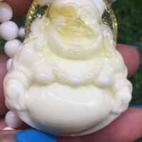 Mới Sáp Ong Trắng Mặt Dây Chuyền Maitreya Phật Hổ Phách Mật Ong Trắng Cười Phật Vòng Cổ Mặt Dây Chuyền Nam Nữ