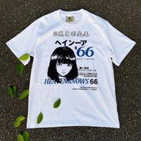 Mới Shibuya Girl Vẽ Tay Truyện Tranh Ngắn Tay Áo Thun High Street vintag In Hình Cotton Nguyên Chất Nửa @ -