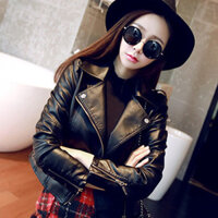 Mới Slim-fit Áo khoác da nữ ngắn Áo khoác nhỏ pu Áo khoác phiên bản Hàn Quốc Bộ đồ xe máy