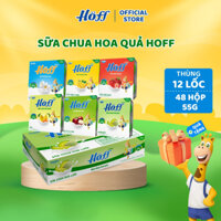(Mới) Sữa chua HOFF cho bé  mix 6 vị trái cây 1 thùng (48 hộp x 55g)