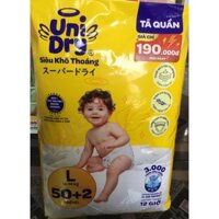 Mới- Tặng Thêm 2 Miếng Bên Trong - Tã quần Unidry L50 +2 Siêu Khô Thoáng Cho Bé Từ 9-14kg -(Tiết Kiệm Hơn Unidry L54)