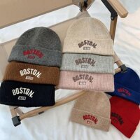 Mới Thêu Chữ Trẻ Em Đan Beanies Thu Đông Mềm Móc Bé Trai Cô Gái Len Ấm Áo Chui Đầu Mũ Trẻ Em Ngoài Trời Mũ Ấm Áp