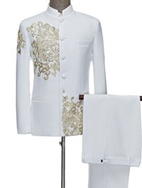 Mới Thêu Trung Quốc Tunic Cantata Trang Phục Hiệu Suất Quần Áo Nam Phù Hợp Với Cổ Đứng Ca Sĩ Chủ Nhà Đầm Hiệu Suất Quần Áo