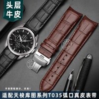 Mới Thích Hợp Cho Tissot Kutu T035 Dây Đeo Đồng Hồ Da Thật Chính Hãng Nam 1853 Hình Thoáng Mát TO35617 / T035627/ T035410A