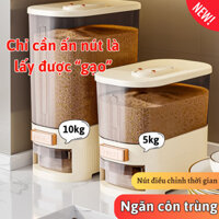 Mới Thùng Đựng Gạo Trong Suốt Dung Tích Lớn Lily's decor house Thùng Lưu Trữ Gạo Tự Động Chống Côn Trùng An Toàn 5/10kg