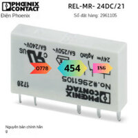 [Mới] Tiếp Sức 24V Công Suất Mini Kiểu Cắm Phoenix REL-MR-24dc/21- 2961105 ,phoenix contact