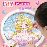 Mới Tranh Gắn Đá Trẻ Em Hoạt Hình Công Chúa Mười Hai Chòm Sao Khung Tròn Bàn Xoay Handmade diy Điểm Kim Cương Bộ Công Cụ