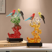 Mới Trung Quốc Ánh Sáng Sang Trọng Rockery Chim Cây Trang Trí Mô Hình Phòng Khách Nghệ Thuật Taihu Đá Để Bàn Trang Trí Mềm Mại