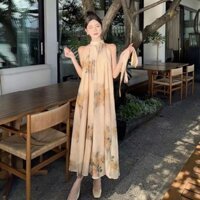 Mới Trung Quốc Dây Đầm Đi Biển Kỳ Nghỉ Siêu Cổ Tích Váy Rời Váy Hoa Dài Phong Cách Trung Hoa