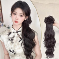 Mới Trung Quốc Tóc Giả Bện Đuôi Ngựa Tóc Giả Nữ Tóc Dài Tóc Giả Kẹp Sườn Xám Hanfu Tóc Giả Bím Tóc Giả
