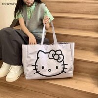 [Mới] Túi xách Hello Kitty Túi đeo vai đa chức năng màu bạc thời trang mới Túi Tote phổ biến dành cho nữ.