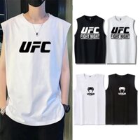 Mới UFC Boxing Áo Muay Thái Venum MMA Áo Thể Thao Top Cotton Đơn Giản Nam Tay Ngắn Cổ Tròn In Hình Rời Áo Thun Nam