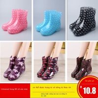 (Mới về) 【25.9Hàng Nghìn Người Khen Ngợi】Giày nước nữ cổ thấp, ủng đi mưa cao đến giữa bắp chân cho