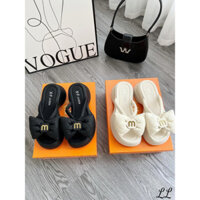 (MỚI VỀ) dép lê nữ đế xuồng quai nơ to xinh xắn Fullbox