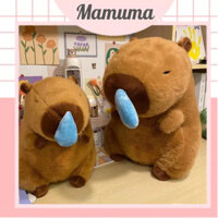[Mới về] Gấu bông Capybara chảy nước mũi rút gà mũ dâu sinh nhật đeo balo thú bông chuột lang nước đáng yêu - Mamuma