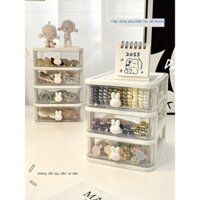 (Mới về) Hộp đựng phụ kiện tóc trẻ em, kẹp tóc nữ, dây buộc tóc, dây chun, sắp xếp kiểu ngăn kéo, h