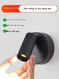 (Mới về) Không Dây Sạc Đèn Tường Không Dây Từ Đèn Đèn Ngủ Không Đục Lỗ Phòng Ngủ Đầu Giường Đèn Đọc