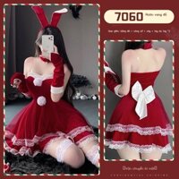 (Mới về) Trang phục Giáng sinh Váy Hot Girl Đầm Ngủ cos Bộ cosplay cô gái thỏ sexy không dây cho ph