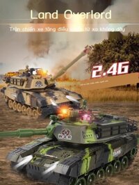 (Mới về) Xe tăng điều khiển từ xa loại bánh xích cỡ lớn có thể khởi động xe địa hình chiến đấu dành