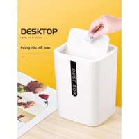 (Mới về)Sáng Tạo Để Bàn Phong Cách Nhật Bản Thùng Rác Văn Phòng Mini Bàn Bếp Phòng Ngủ Nhựa Lắc Nắp