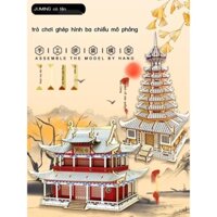 (Mới về)Xếp hình ba chiều phong cách cổ xưa 3D xây dựng mô hình lắp ráp bằng gỗ xếp hình trẻ em nhà đồ chơi bé trai và b