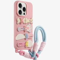 Mới Vỏ Mèo Dao Nĩa Họa Tiết Dễ Thương Mang Dây Đeo Điện Thoại Di Động Vỏ Bảo Vệ Thích Hợp Cho Apple 14 / 15promax Vỏ Điện Thoại Nữ Iphone13 Bộ 12 / 11