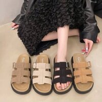 (Mới2025) Dép Lê nữ Da lộn Quai đan mẫu mới 2025