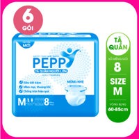 [MỚI]6 gói Tã quần người lớn PEPPY Size M - 8 miếng/gói mỏng nhẹ, thấm hút nhanh ( chứa khoảng 650ml)