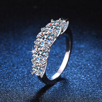 Moissanite  Nhẫn Nữ 925 bạc 3,6 carat có thể kiểm tra bút kim cương với giấy chứng nhận xác định nhẫn sang trọng