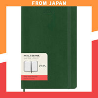 Moleskine Diary 2025, Starts in January, One Page per Day, 12-Month Daily Diary, Large Size (13cm x 21cm), Soft Cover, Myrtle Green DSK1512DC3Y25